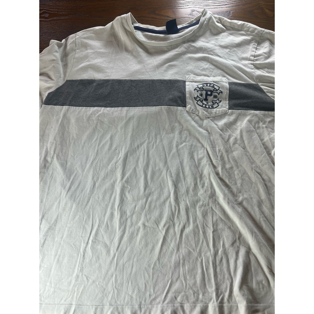 Men's U.S. Polo ASSN. Long Sleeve Shirt White Gray Blue Pocket USPA Team XXL